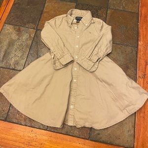 Girls khaki Ralph Lauren Polo dress